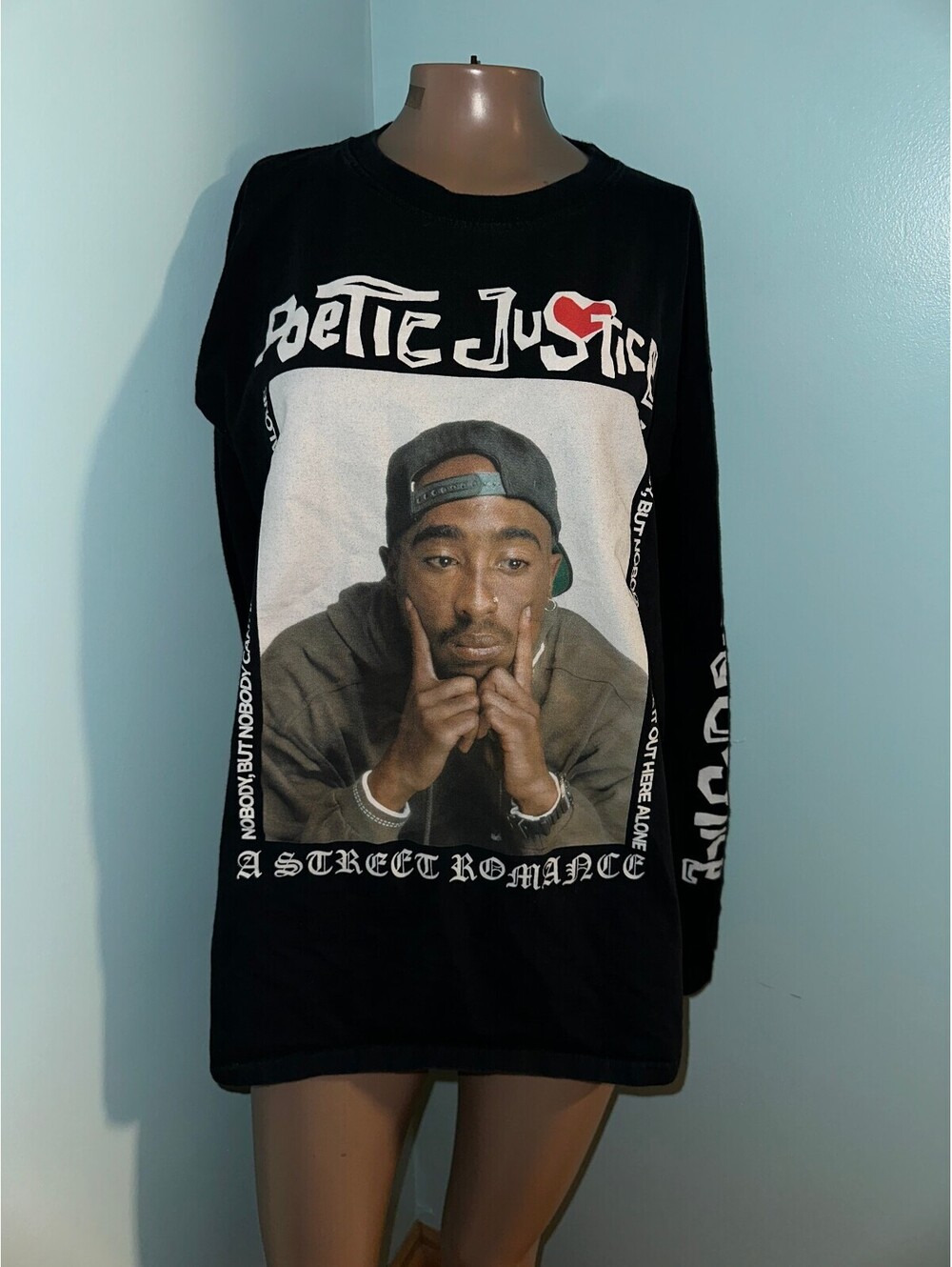 2PAC Vintage Black Long Sleeve Y2K Streetwear T-Shirt L
